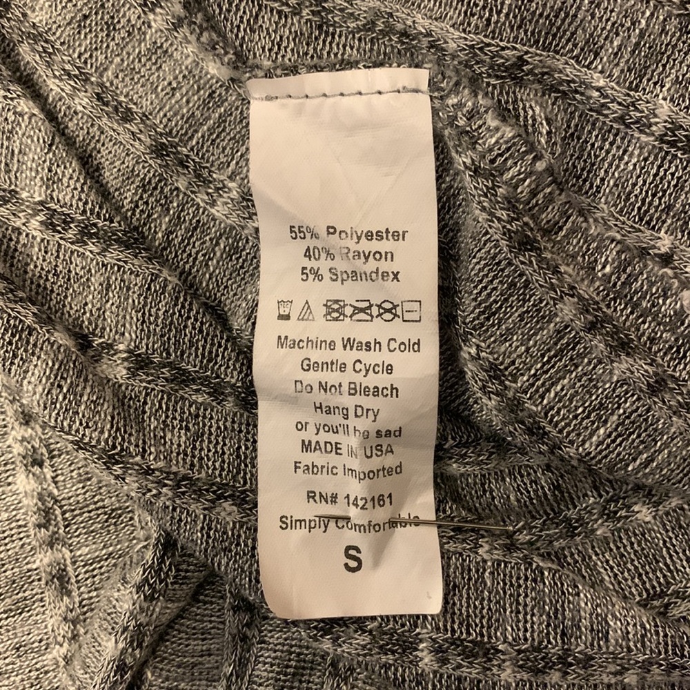 LULAROE! CUTE BLACK & GREY EXTRA LONG LIGHTWEIGHT LONG SLEEVE SWEATER CARDIGAN - Picture 9 of 9